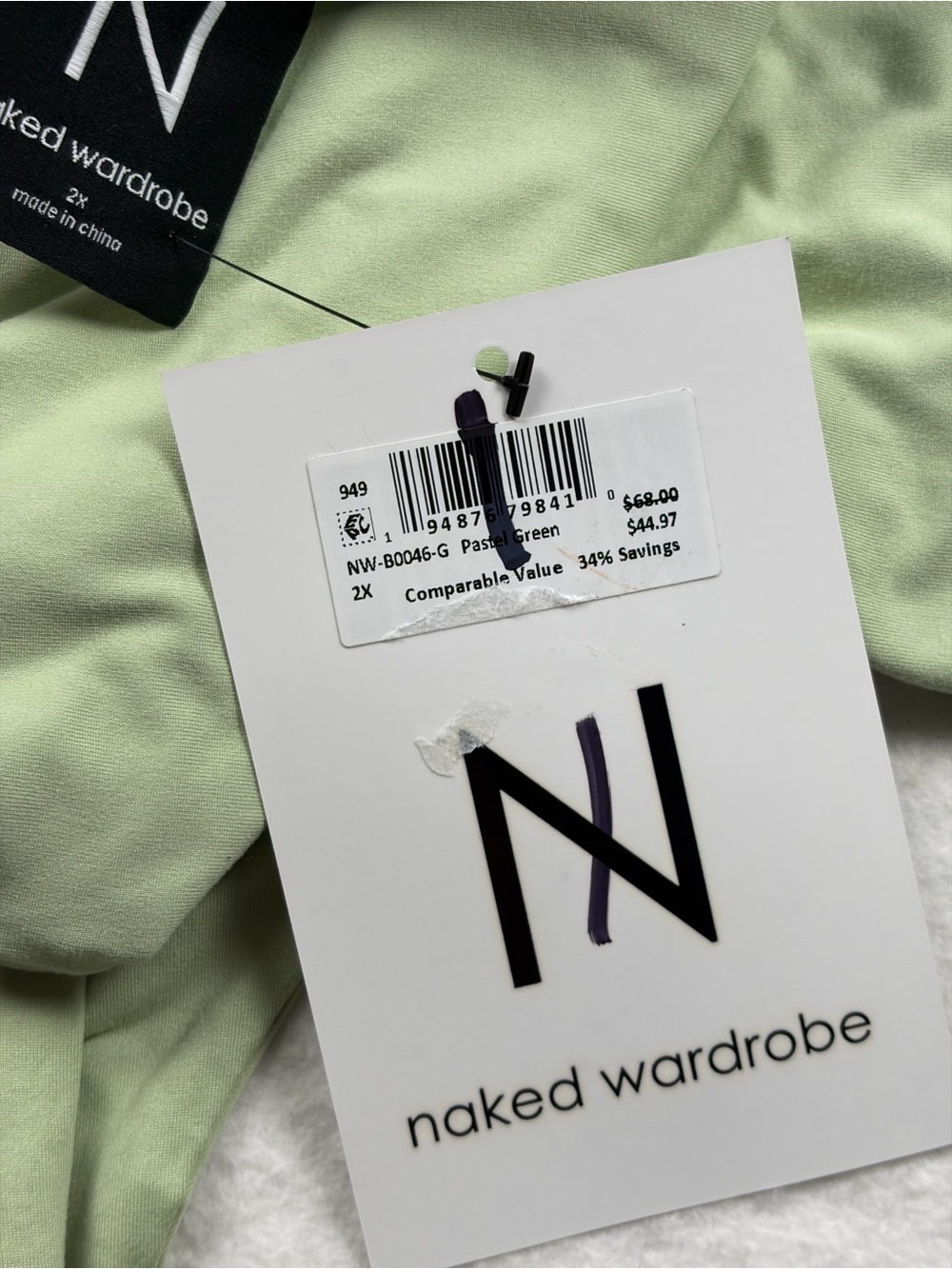 NWT Naked Wardrobe Bare Tank Bodysuit Sage Green 2x - Picture 9 of 10
